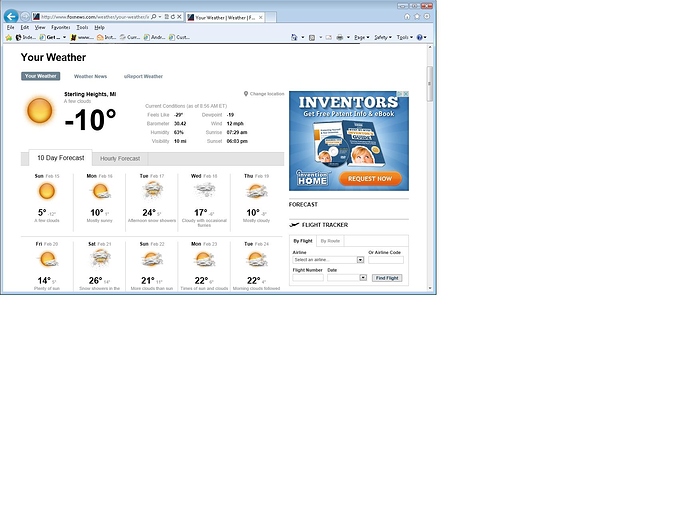 temp on 2014 02 15