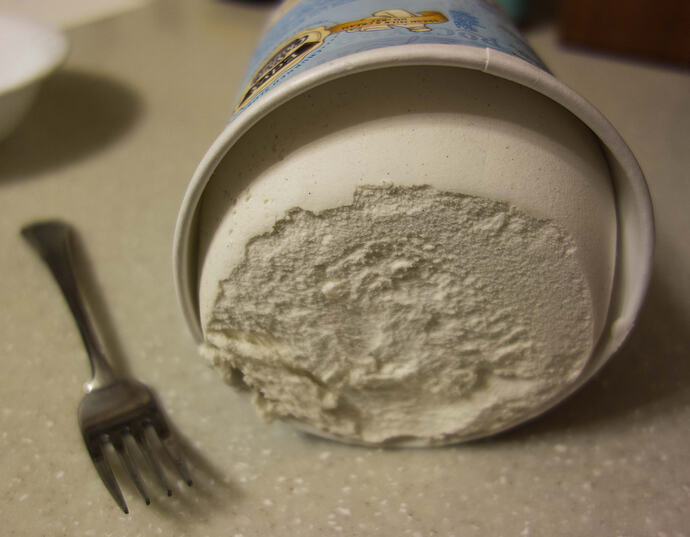 ice cream left out in store was melted and refrozen (4)