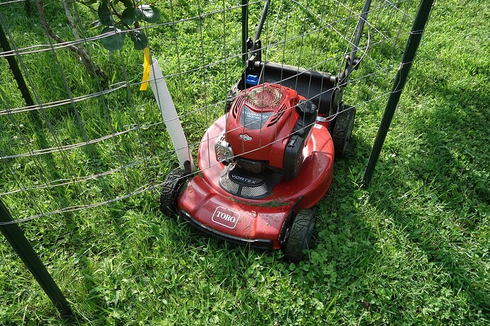 deer fence with mower