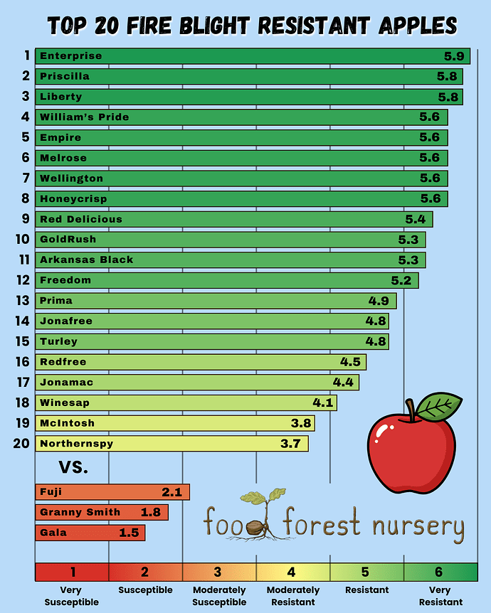 Top Fire Blight Resistant Apples