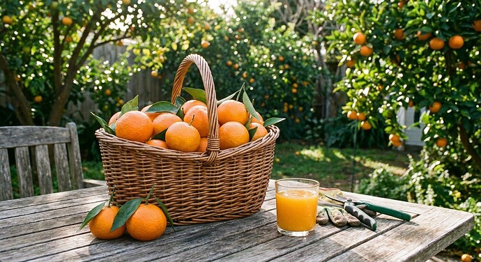 Bountiful harvest of Frost Owari Satsuma fruit in a basket